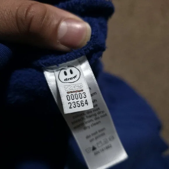 Drew House Mascot Justin Bieber Blue Heavy Fleece Hoodie - Oversized Small - Picture 4 of 9
